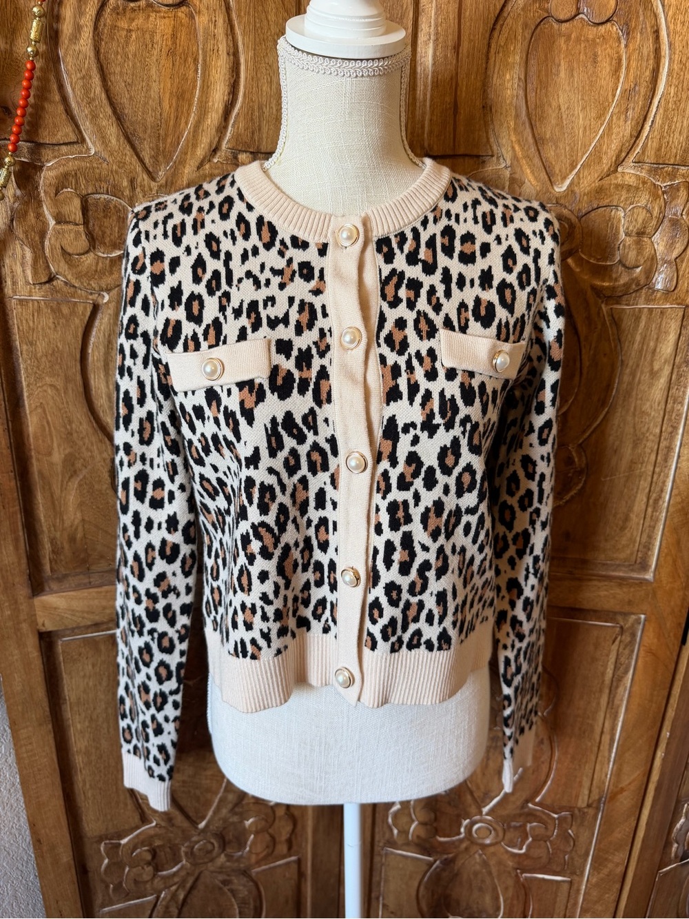 Reckless Love leopard long sleeve button up cardigan.
